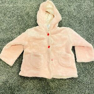 Baby girl pink teddy jacket 1 month